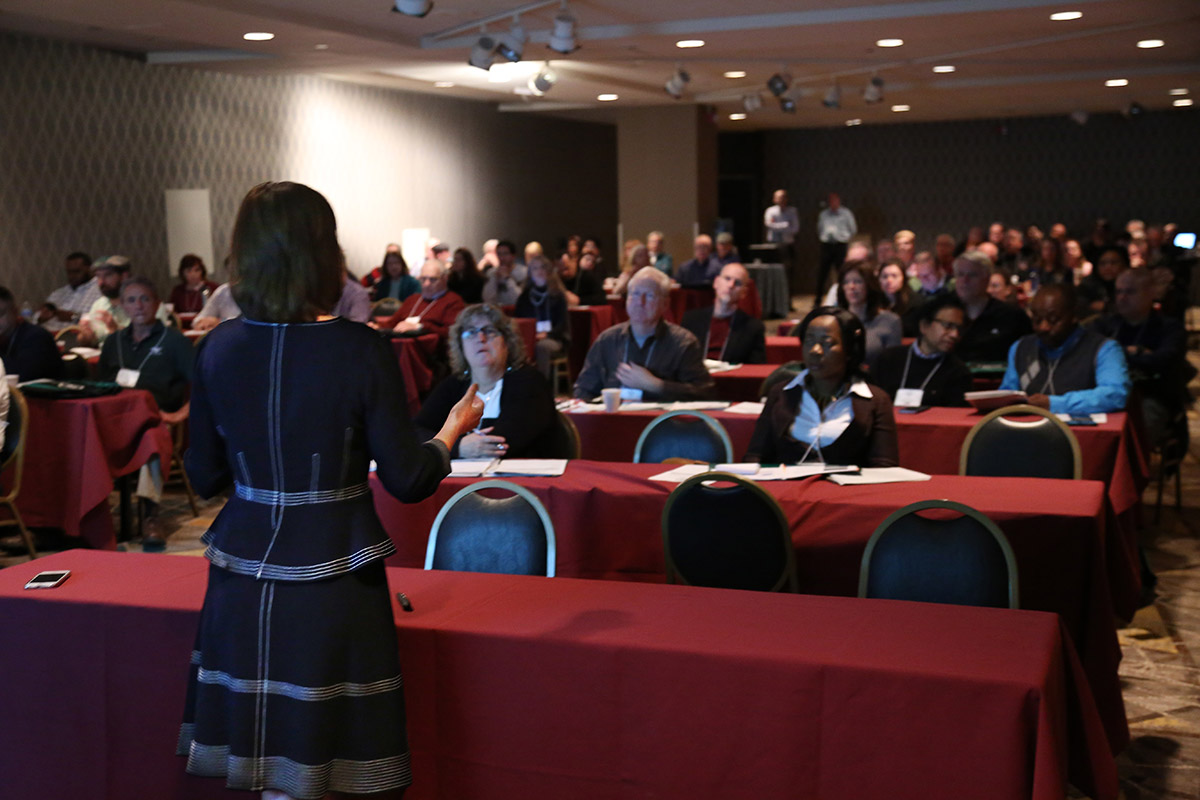 the ADA staff networking at the 2017 Symposium event